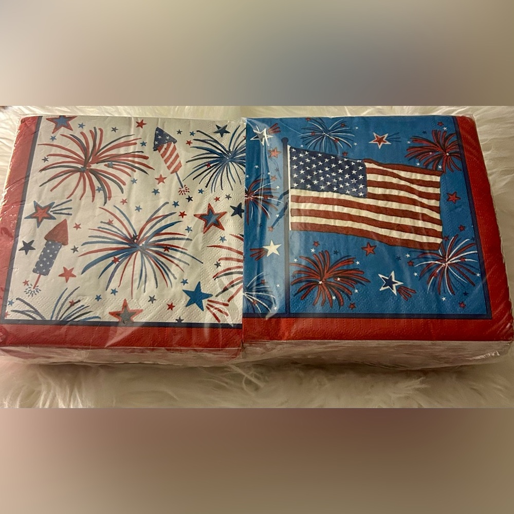 Artstyle 3-Ply Patriotic Fun Lunch Napkins, 13”x13” (open) Qty-200 🇺🇸